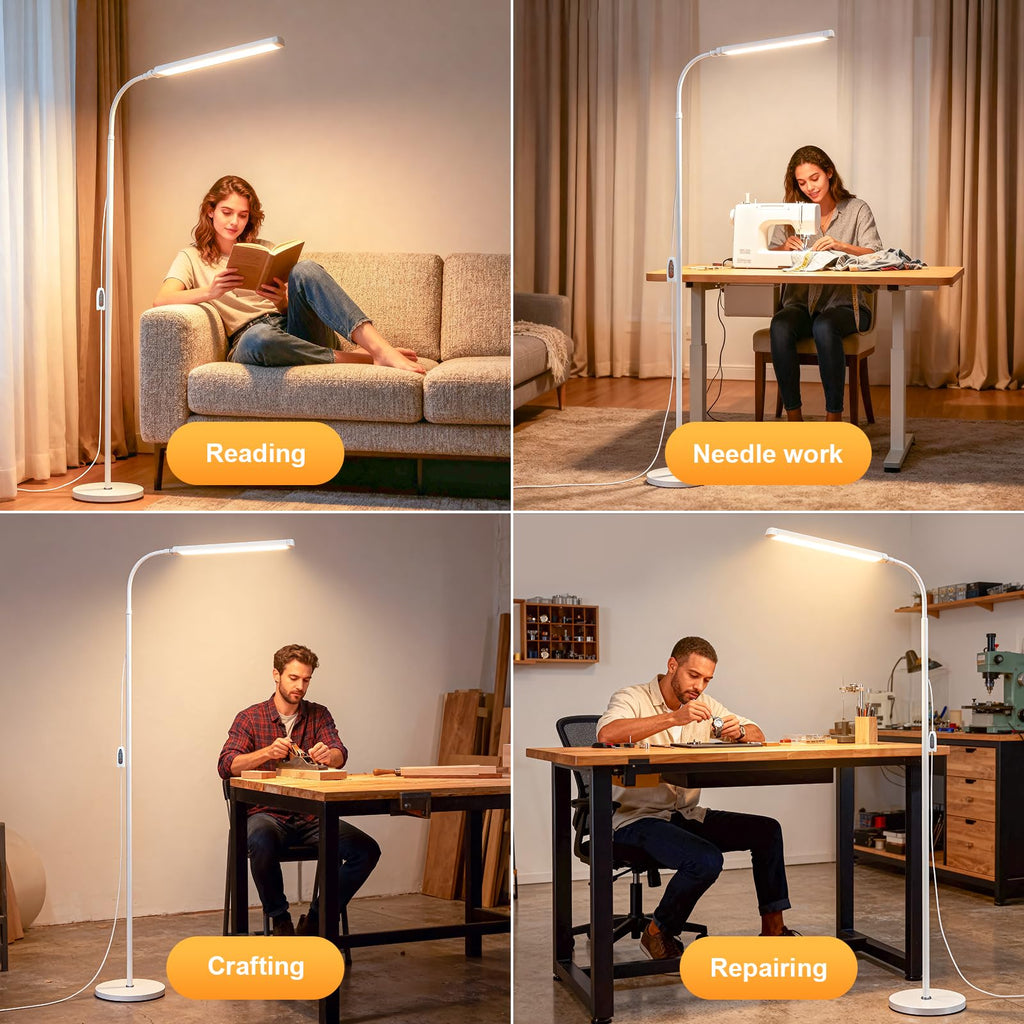 Bright 12W LED Eye Protection Dimming Reading Floor Lamp