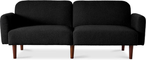 Best Choice Products 77" Mid Century Modern Boucle Loveseat Sofa, Couch, Convertible Sofa Sleeper Bed w/Real Wood