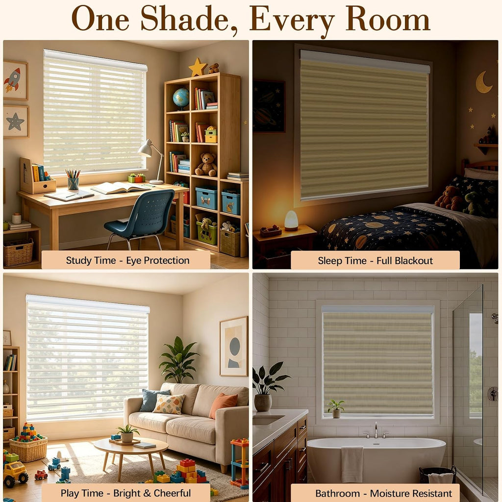 No-Drill Shangri-La Roller Shades -Blackout Blinds for Windows | Precision sizing, Day night shades, Three-layer