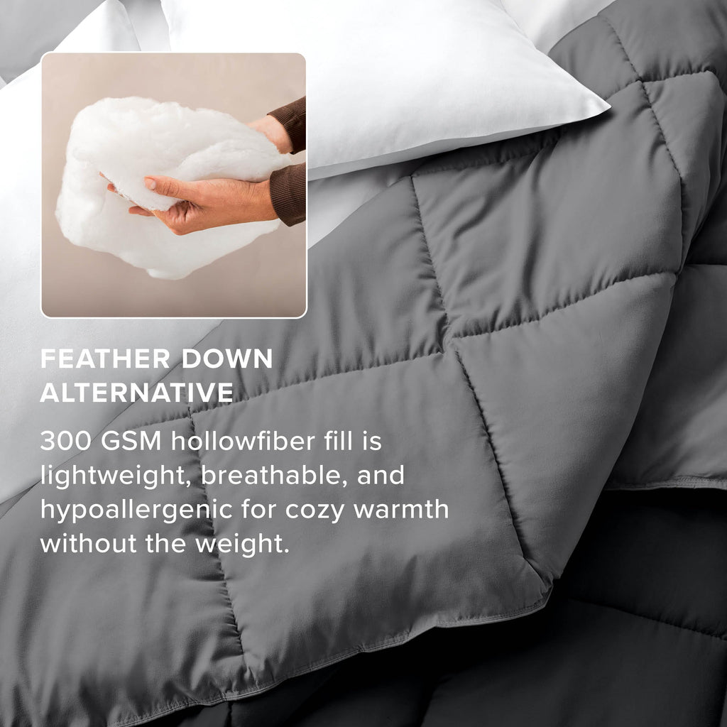 California King Comforter - Reversible Colors - Goose Down Alternative - Ultra-Soft - Premium 1800 Series - All