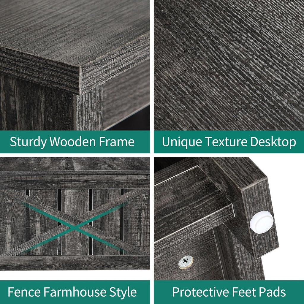 Coffee Tables Farmhouse Coffee Table with Storage Rustic Wood Cocktail Table,Square Coffee Table for Living Meeting