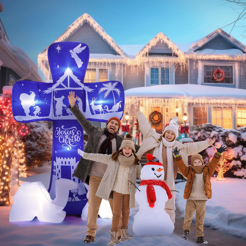 7 ft Outdoor Christmas Inflatable Nativity Scene Built in LED Light