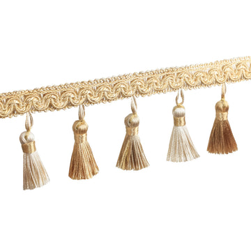 2.35 Inch Tassel Fringe Decorative Trim, Mix Gold - 5 Yard