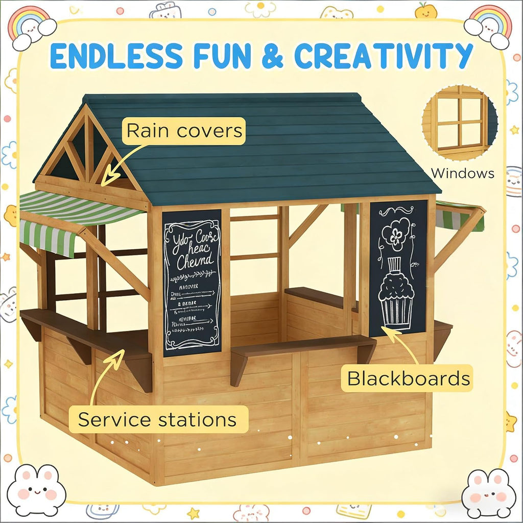 Kids Cottage,Wooden Outdoor Playhouse