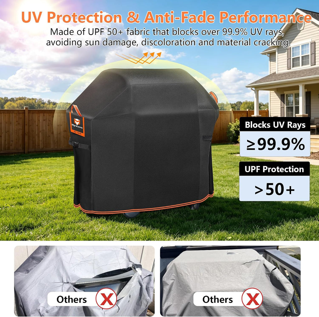 60" BBQ Grill Cover for Outdoor Grill 1000D Heavy Duty Waterproof | Fits Most 3-4 Burner Weber Nexgrill Char-Broil