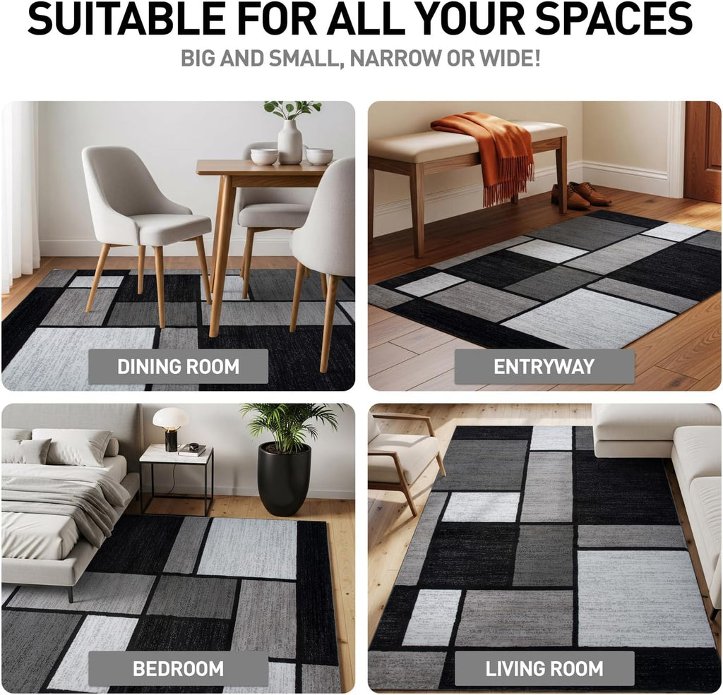 Contemporary Modern Boxes Design Area Rug
