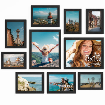10 Pack Picture Frames Collage Wall Decor, Black