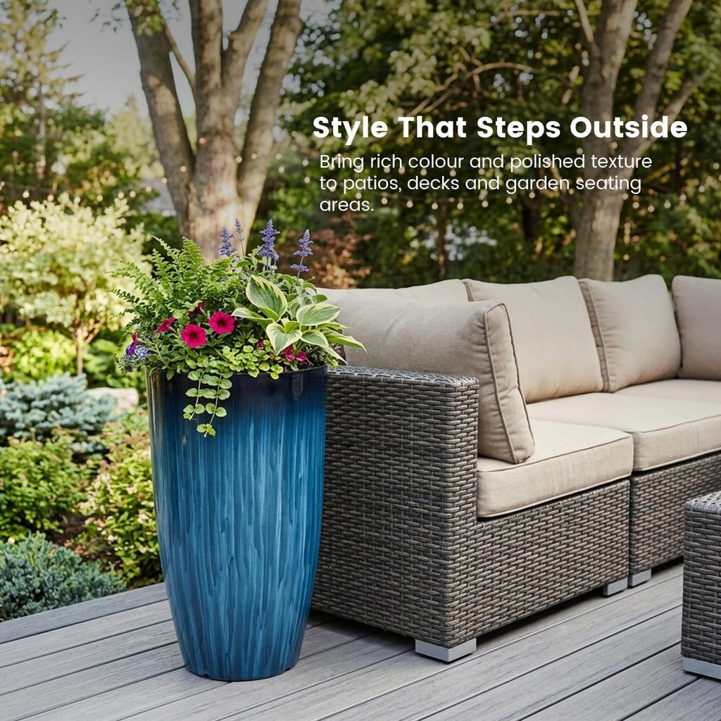23.5" H. Tall Planters for Outdoor Plants, Large Plant Pots Set of 2