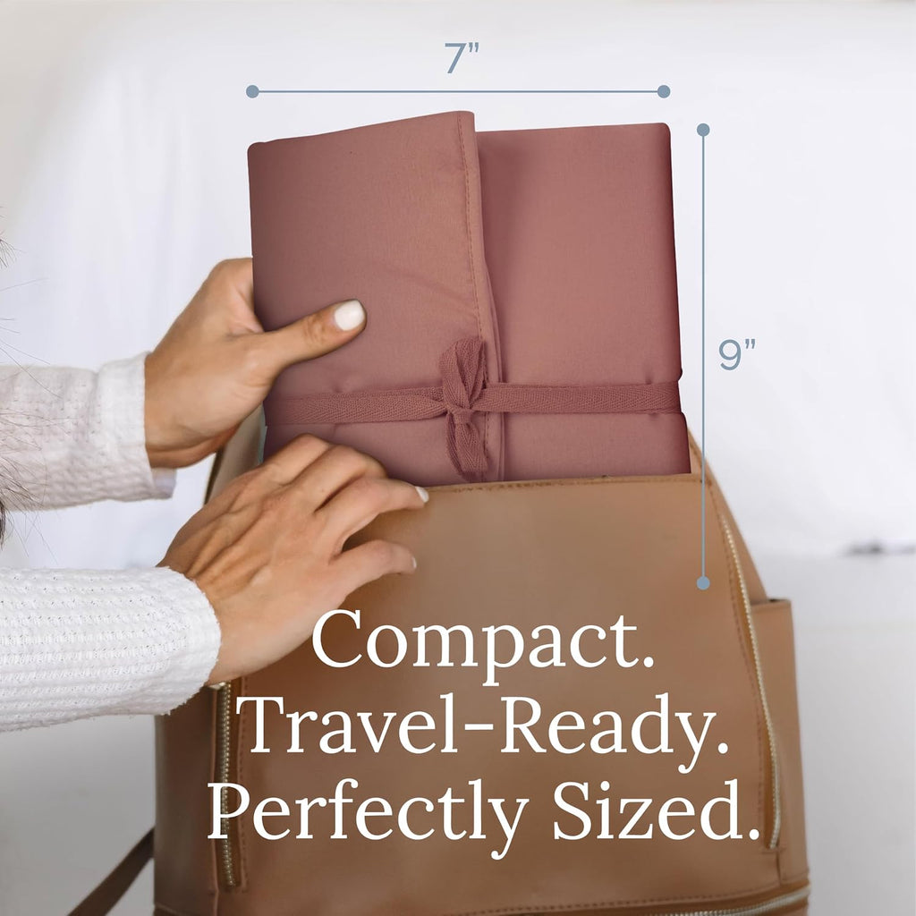 Portable Diaper Changing Pad - Rollable, Portable Changing Pad for Diaper Bag & Travel - OEKO-TEX Cotton Exterior