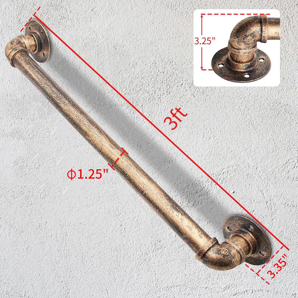 Wall Handrail 3FT/90CM, Industrial Staircase Railing 1.25 Inch Tube Diameter