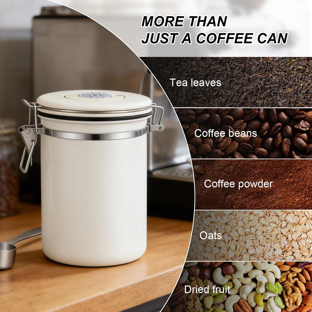 22OZ Airtight Stainless Steel Coffee Canister with Date Tracker