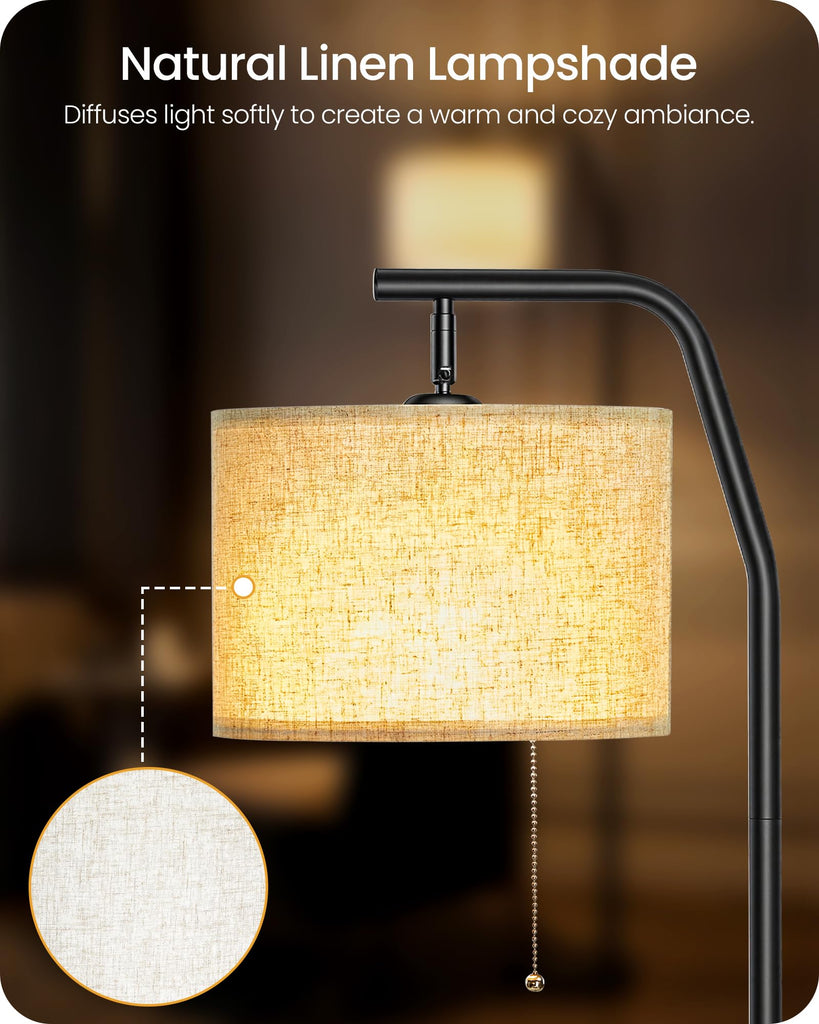 Tall Floor Lamps, 3 Color Temperatures Bulb & Pull Chain Memory