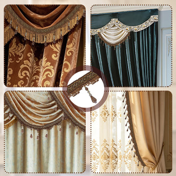 Coffee Brown Beaded Fringe Trim, 4 Yard, 3.5 Inch Wide