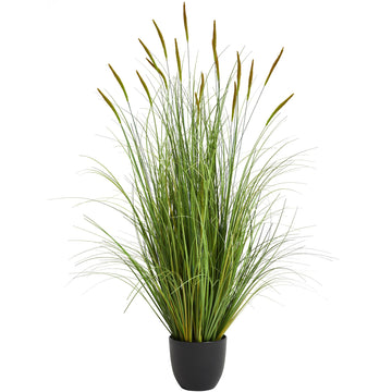 3ft Artificial Cattail Grass, 35in Artificial Indoor Outdoor Fake Onion Grass Reed Floor Plant, Home Office Wedding