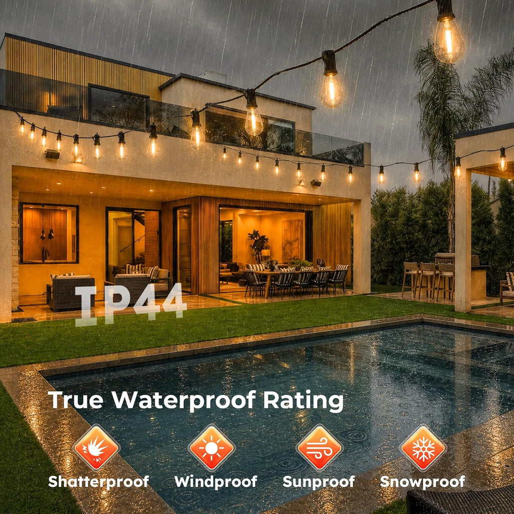 200FT String Lights Waterproof, LED Outdoor Lights with Remote APP Control