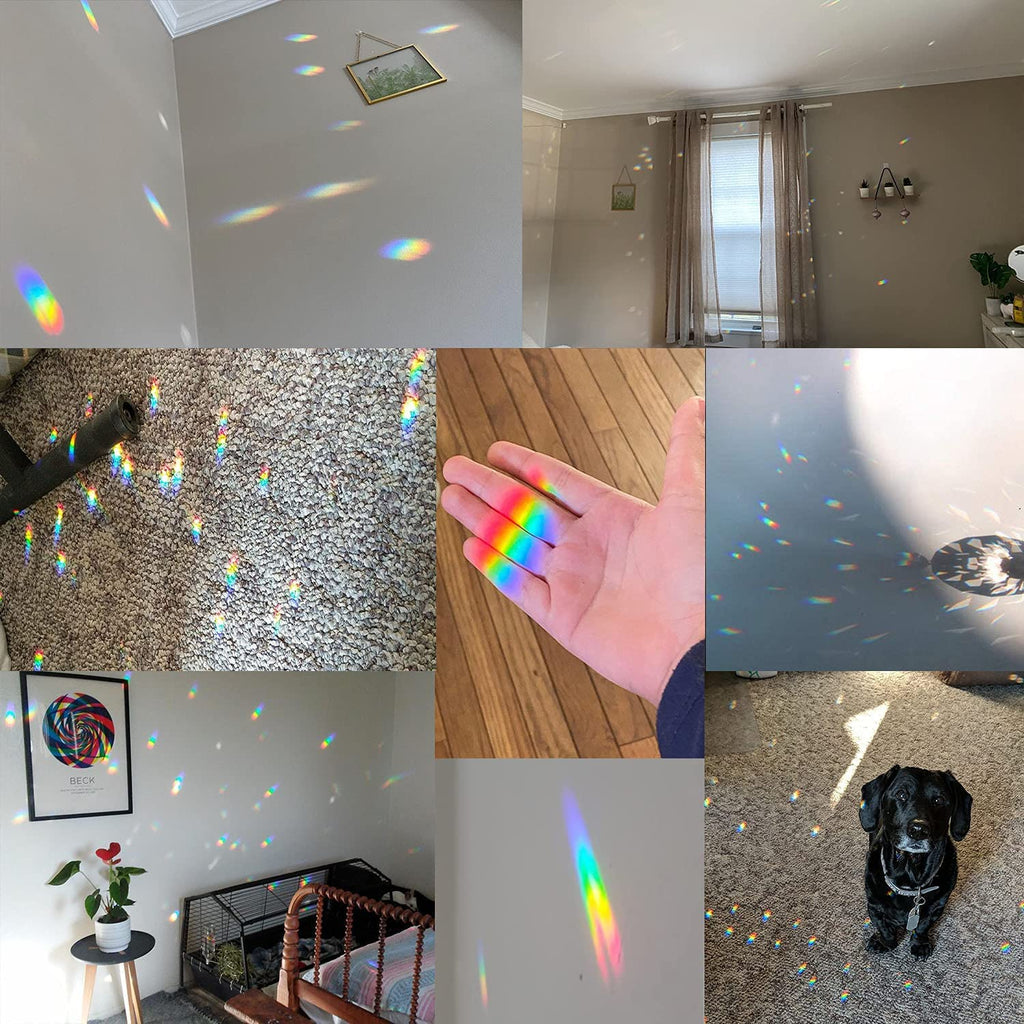 Clear Glass Crystal Ball Prism Suncatcher Rainbow Maker, Sphere Faceted Gazing Ball for Window, Feng Shui, Home