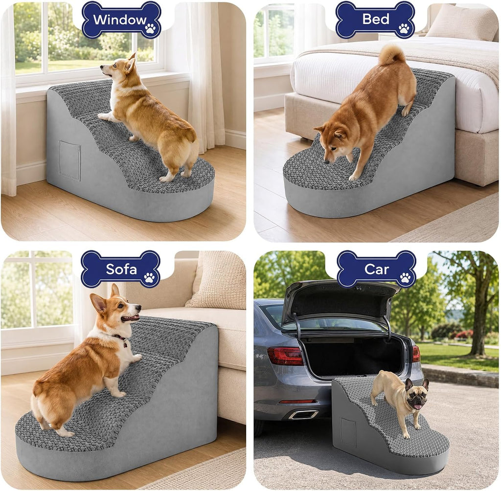 Dog Stairs for Large Dogs, Extra Wide 20" Dog Ramp for Bed