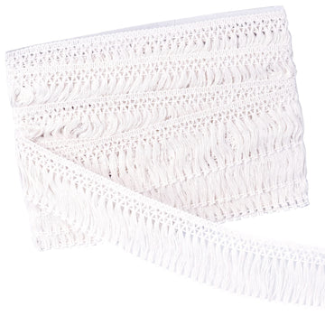 Cotton Tassel Fringe Trim, 10 Yards X 6cm Wide Sewing Trim, White