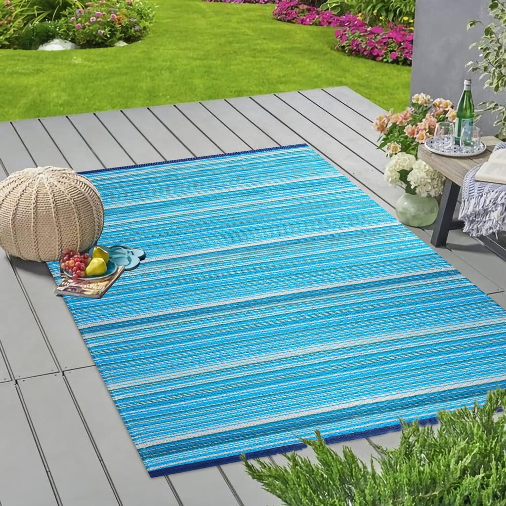 Reversible Outdoor/Indoor Plastic Rug Plastic Straw Rug Waterproof Portable Mat, Easy to Clean and Fold,Perfect for