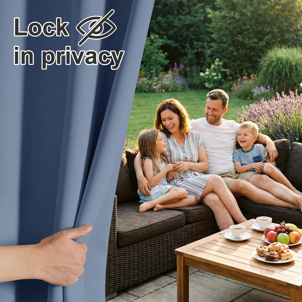 Waterproof Patio Curtains - 108 inches Length Outdoor Curtains for Porch Waterproof Room Darkening Privacy Shades for