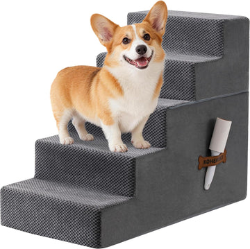 Dog Stairs, Steps and Ramp for High Bed & Sofa, 13-24" H Detachable Pet Stairs for Small Medium Dogs, Sturdy 40D