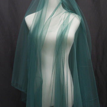 Dark Green Tulle Fabric 59" x 1.5 Yards Soft Sheer Mesh for Christmas Wedding, Tutu Skirt & Party Decor