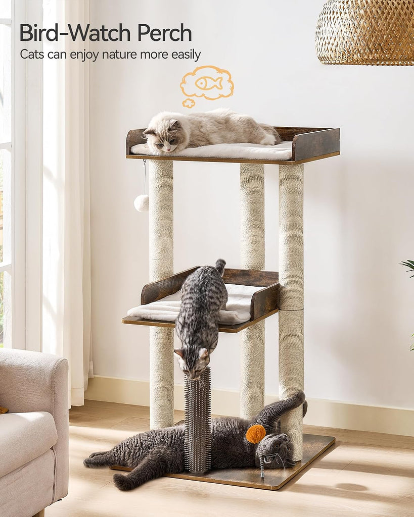 Modern Cat Tree for Indoor Cats Large Adult, Large Platforms