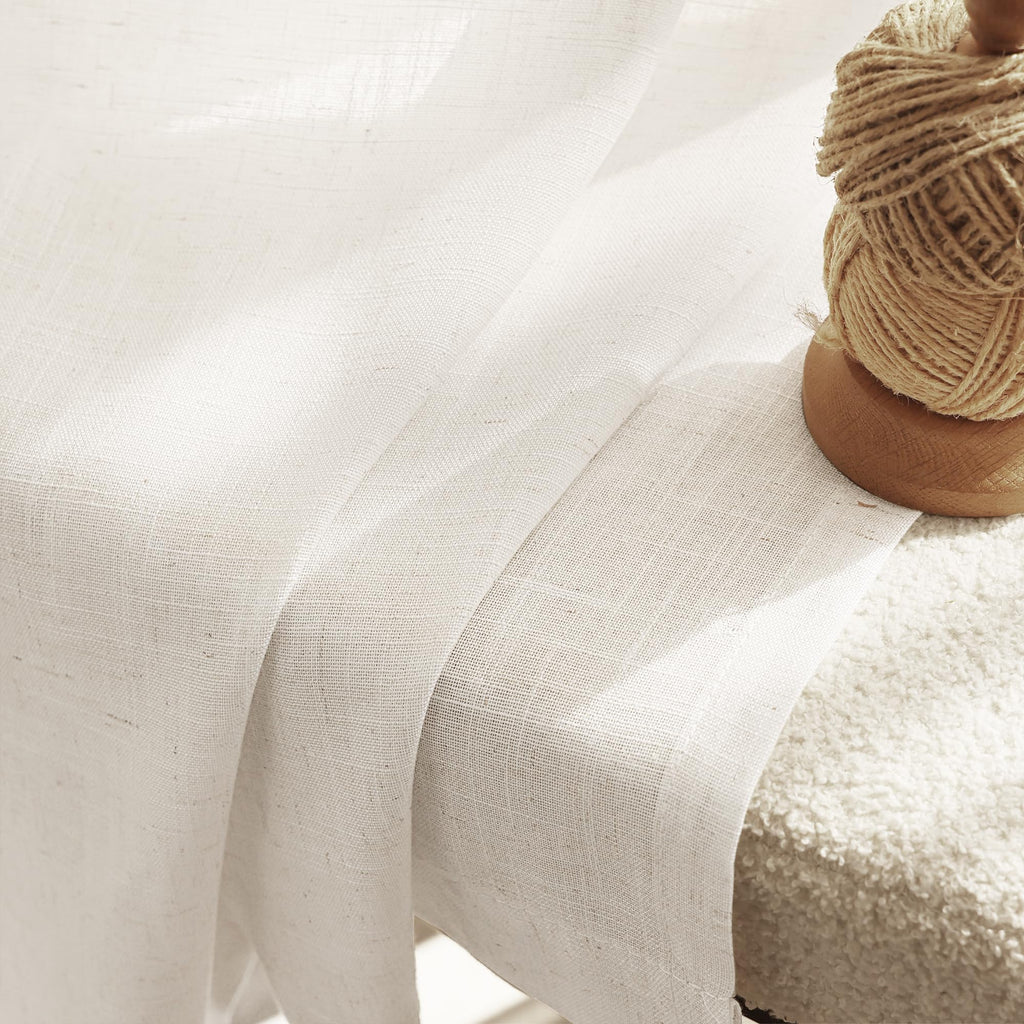 96 inch Long Linen Curtains 2 Panels Back Tab Cream Ivory Light Filtering Semi Sheer Curtain 96 inches Long Boho