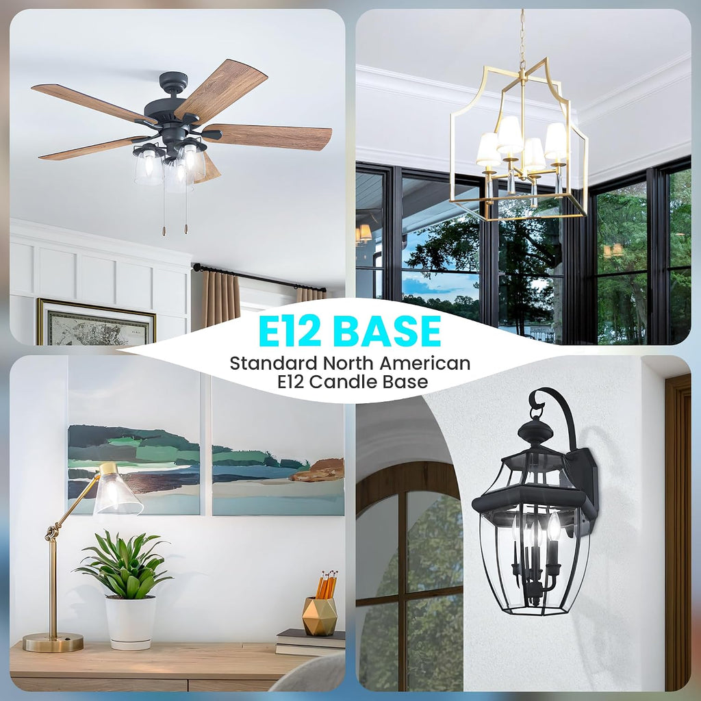 E12 LED Candelabra Light Bulbs 40W Equivalent Daylight White 5000K
