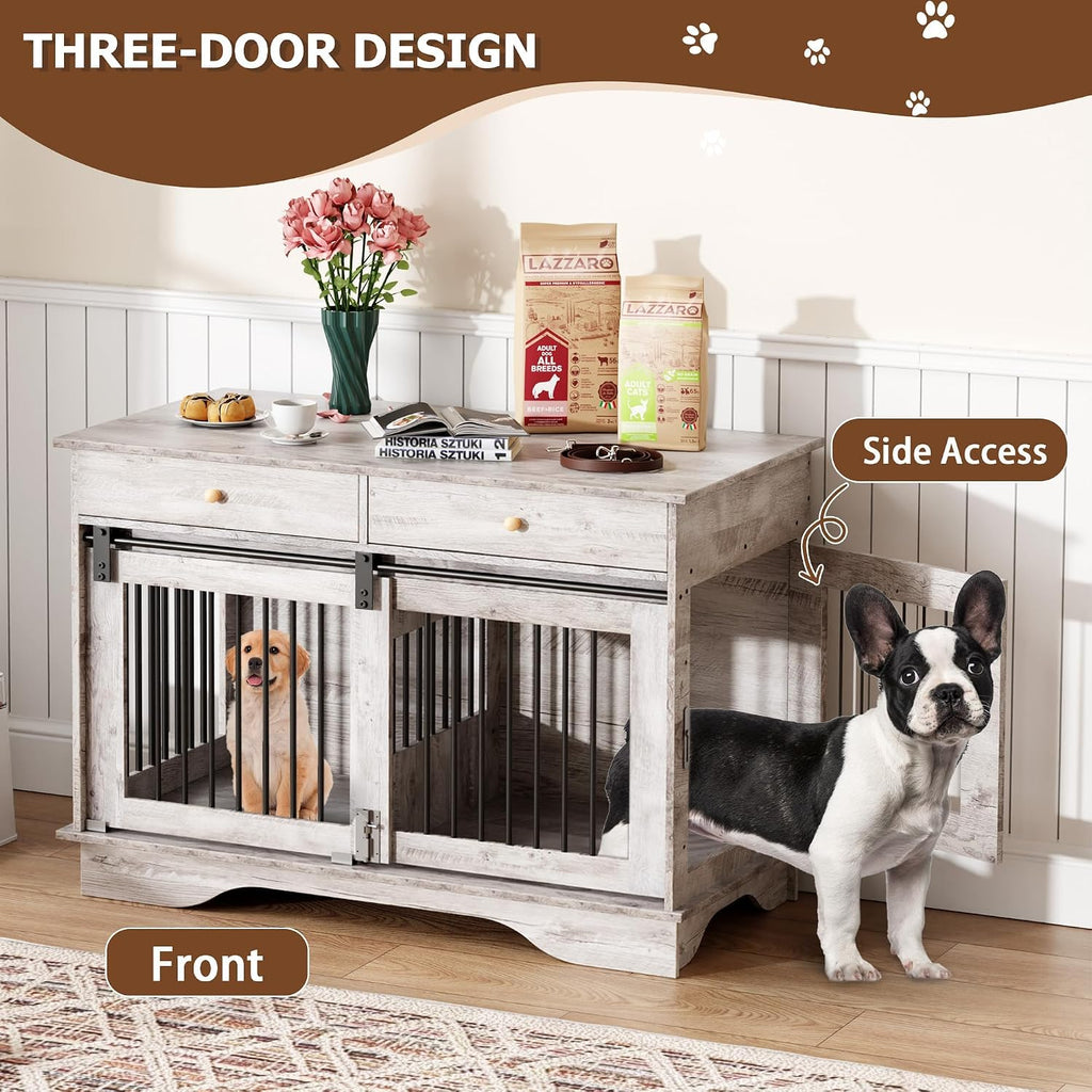 Large Dog Crate Furniture, Wooden Dog Kennel End Table