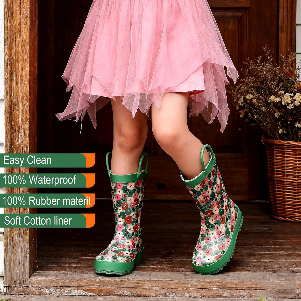 Toddler Rain Boots with Easy-On Handles