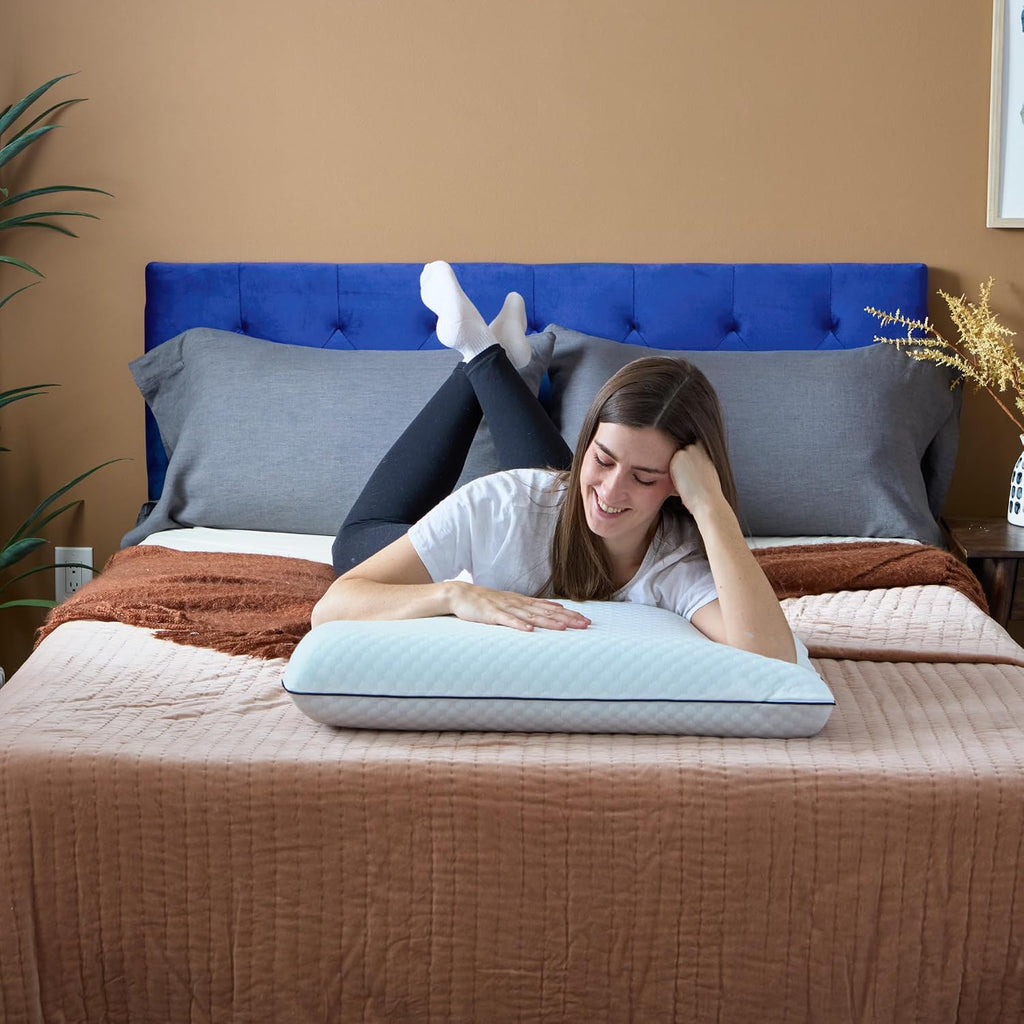 Cooling Gel Memory Foam Pillow for Sleeping - King Size, Ventilated Cooling Pillow for Side & Back Sleepers, Neck &
