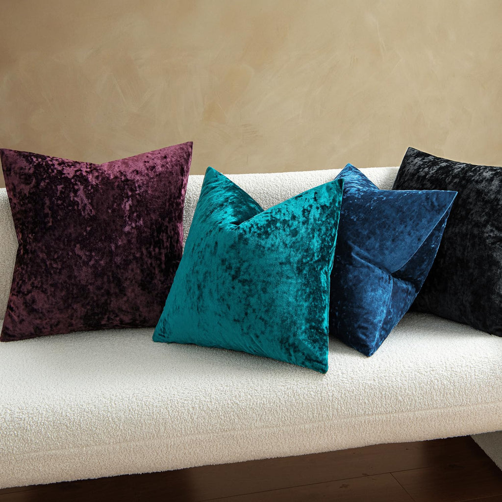 Velvet Throw Pillow Covers Purple 18x18 inch Set of 2