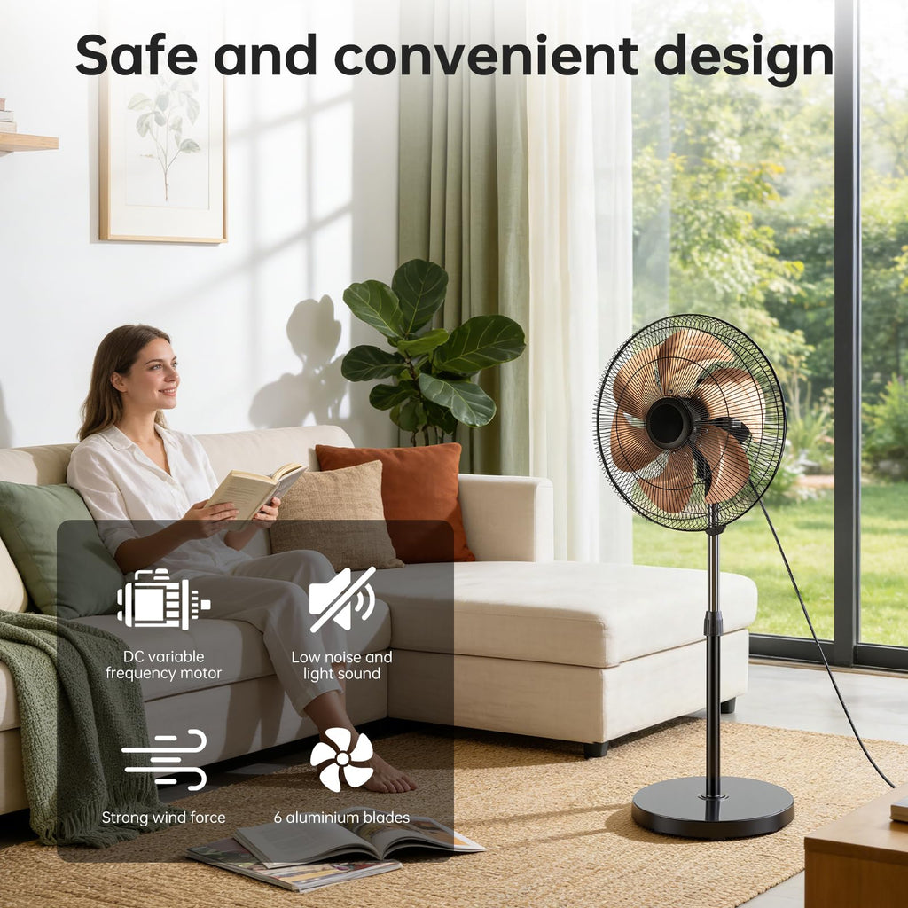 18 Inch DC Oscillating Metal Stand Pedestal Fan