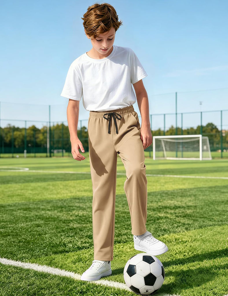 Boys Athletic Pants Tapered Joggers School Uniform Cloth