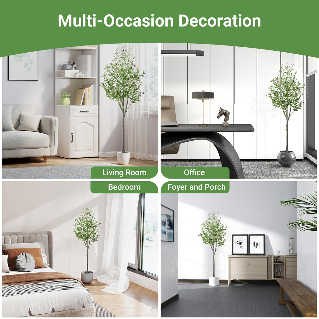5 Feet Artificial Olive Trees Indoor, Fake Faux Olive Silk Tree