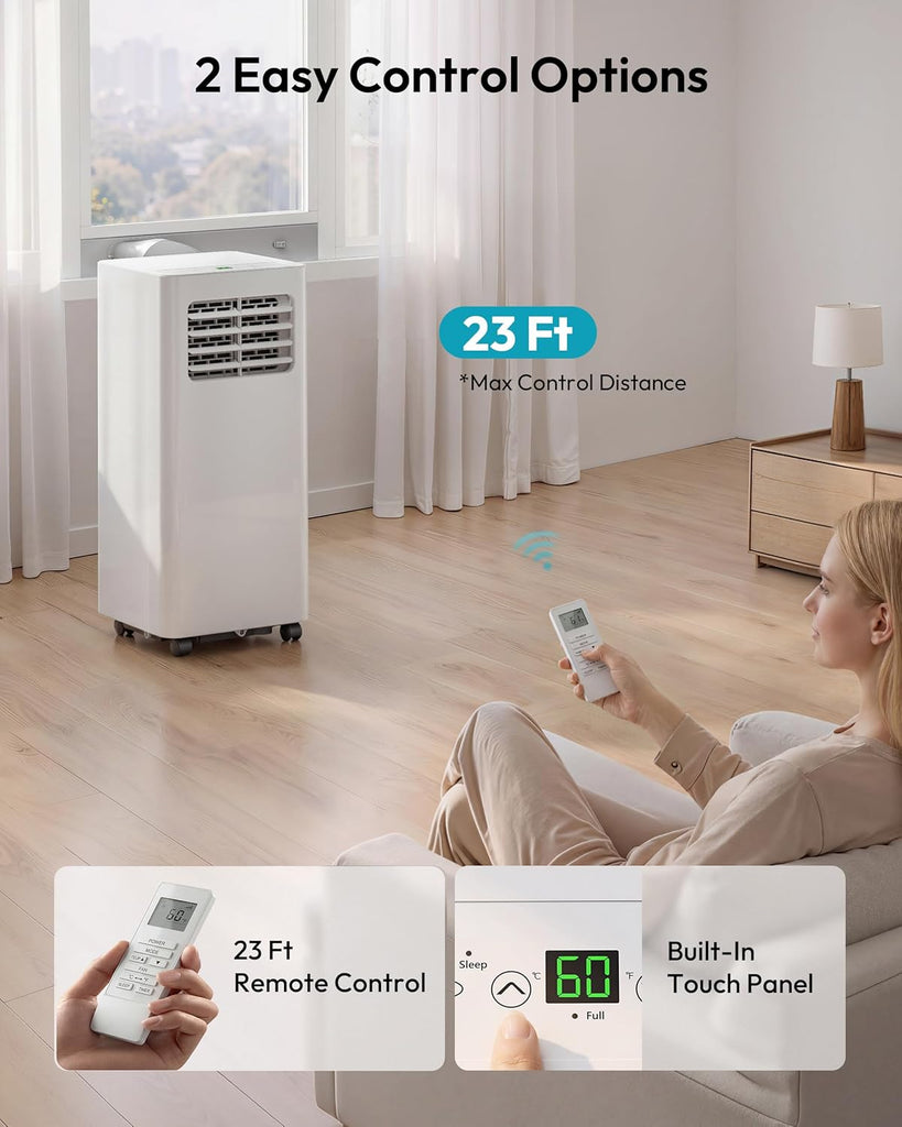 8000 Btu Portable Air Conditioners, 3 in 1 Portable AC with Cool, Dry, Fan Modes