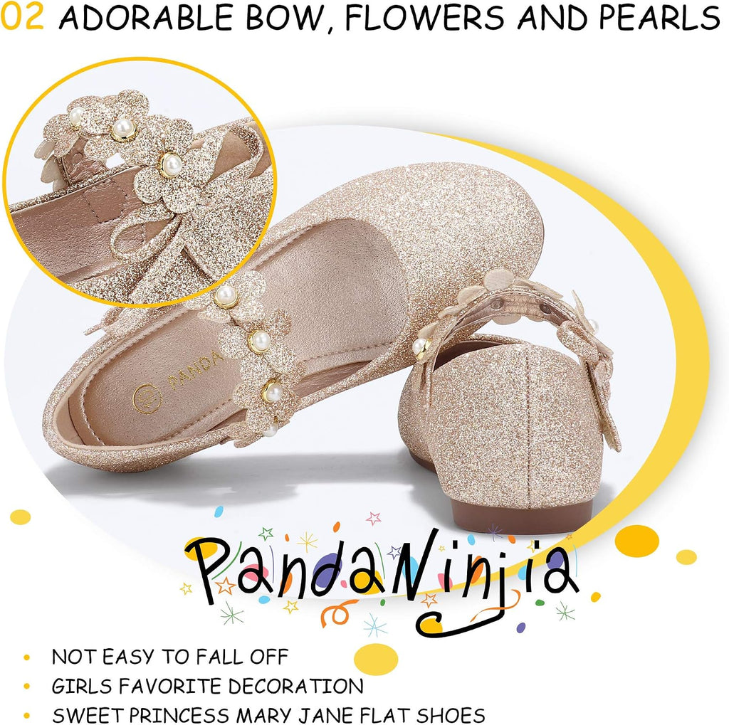 Girls Dress Shoes Toddler Flower Girl Pearls Flats