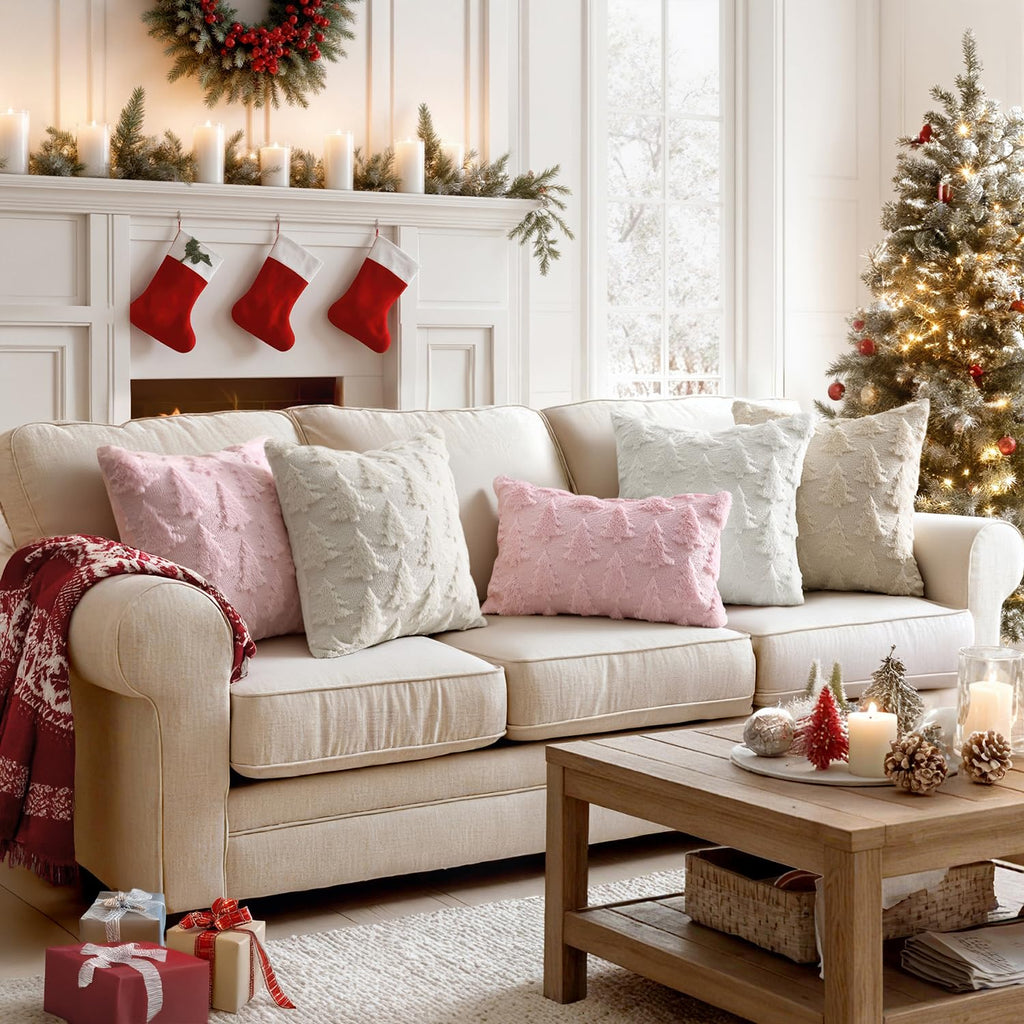 Christmas Pillow Covers Christmas Decorations 24x24 Pink
