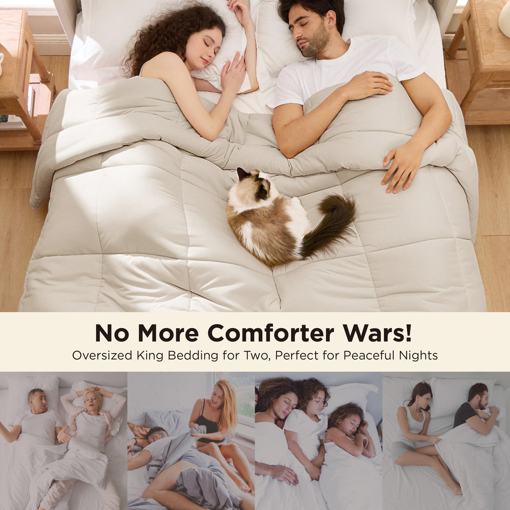 Comforter Duvet Insert - Quilted Comforters Oversized King Size, All Season Duvet, GentleSoft Down Alternative