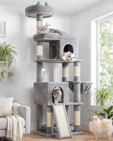Heavy Duty Cat Trees for Large Cats 20 lbs+, Light Grey
