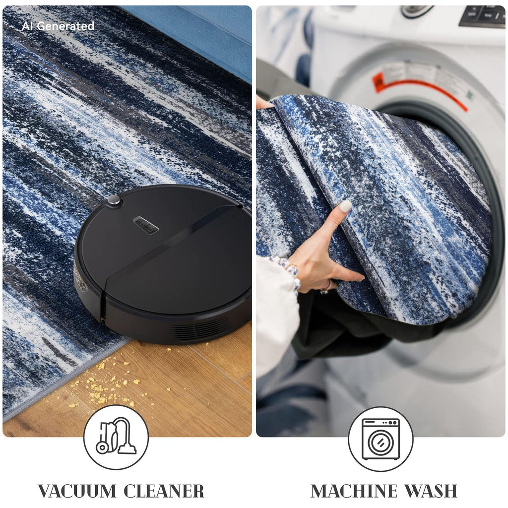 Abstract Washable Runners 2x10 Runner Rug Non Slip