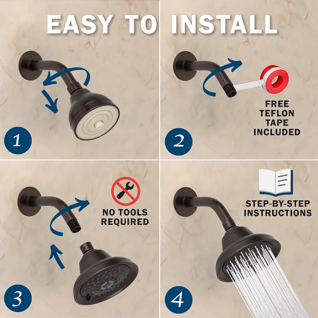 Massage Shower Head With Mist - 1.8 GPM - Oil-Rubbed Bronze