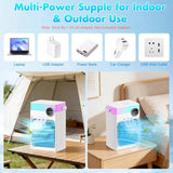 Portable Air Conditioners, Mini AC Unit Cooling Fan,1200ML Small Air Cooler Fans with Remote, 3 Mist,3 Speed,8 Light