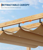 10x13 ft Outdoor Metal Pergola, Aluminum Pergola Gazebo with Adjustable Canopy & Reinforced Frame