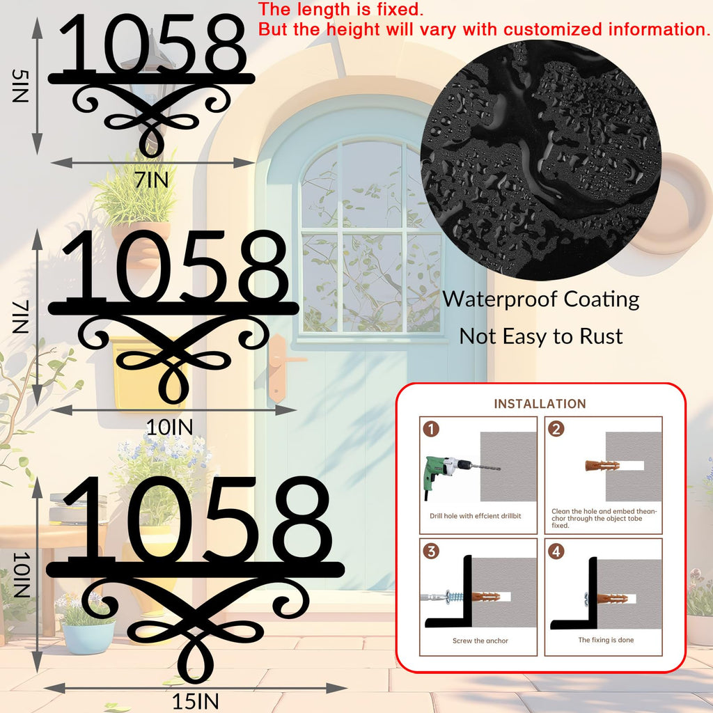 House Number for Outside Metal Address Numbers