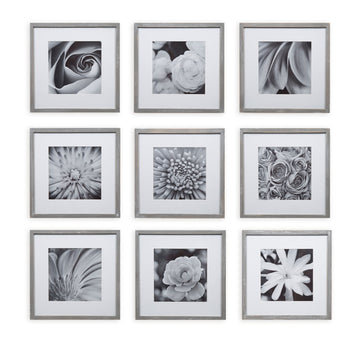 12x12 Picture Frames, 9 Piece Set with Real Glass Cover for 8x8 Photos With Mat, Picture Frames Collage Wall Decor