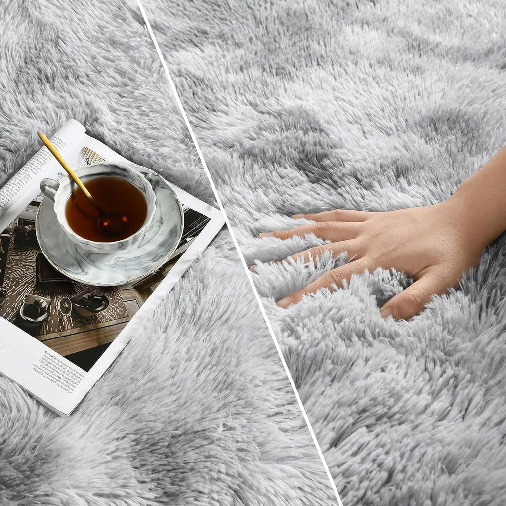 Large Shag Area Rugs 5 x 8, Tie-Dyed Plush Fuzzy Rugs for Living Room, Ultra Soft Fluffy Furry Rug for Bedroom