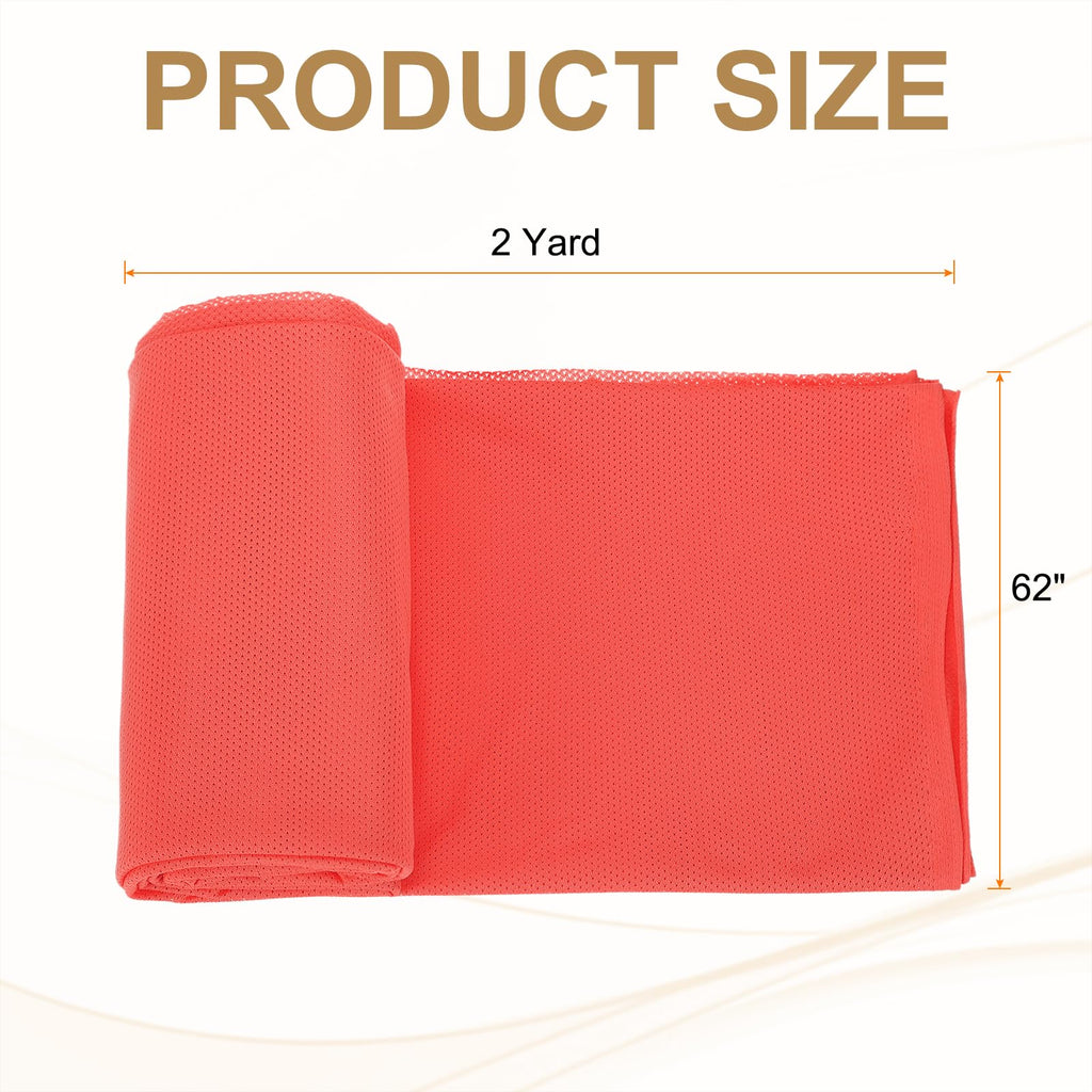 62 Inch Wide Mesh Fabric Slightly Stretchy, Flame Orange 2 Yard