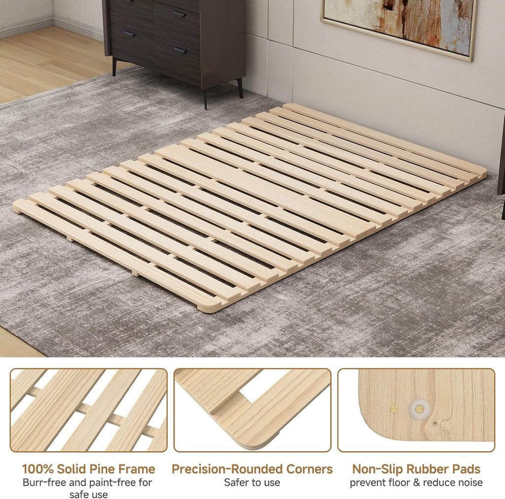 Floor Bed Frame, Foldable Tatami Bed Frame Futon Frame